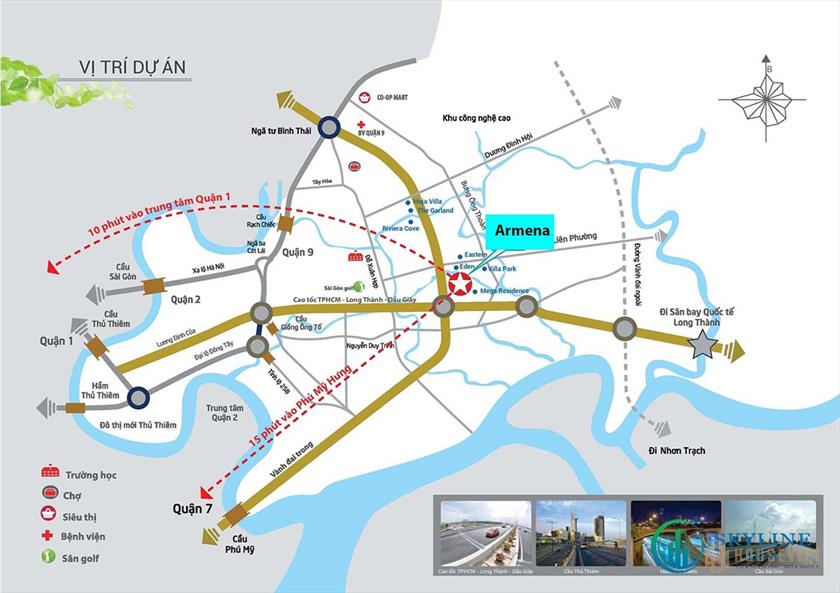 Vị trí dự án Armena Khang Điền Vị trí dự án Armena Khang Điền