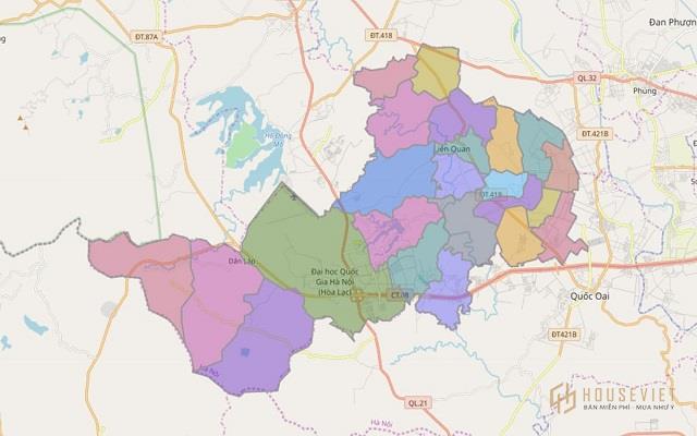 Bản đồ địa lý huyện Thạch Thất