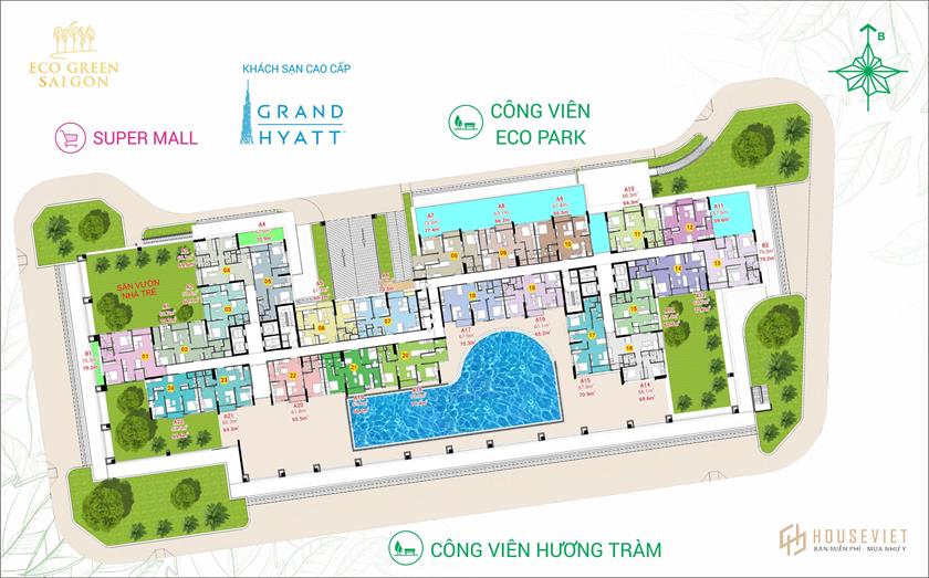 Mặt bằng dự án Eco Green Saigon