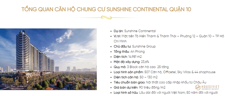 Quận 10 lại cảnh báo thông tin không đúng sự thật về dự án Sunshine Continental