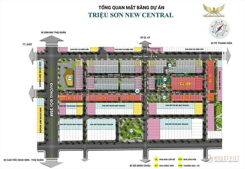 Mặt bằng tổng thể dự án Triệu Sơn New Central