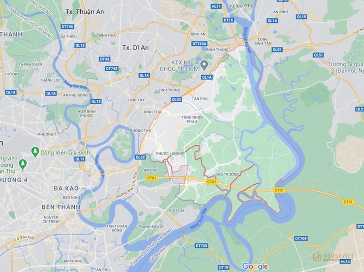 Vị trí quận 9 tphcm trên google maps