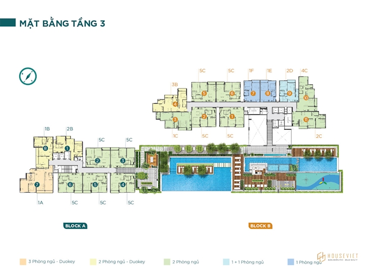 Dự án D'Lusso - Mặt bằng tầng 3