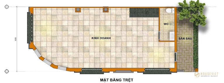 Mặt bằng tầng trệt shophouse J-Dragon Cần Đước