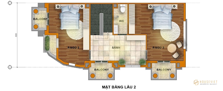 Mặt bằng tầng 2 shophouse J-Dragon Cần Đước