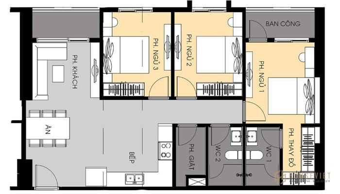 Thiết kế căn hộ dự án Chí Linh Center Thiết kế căn hộ dự án Chí Linh Center