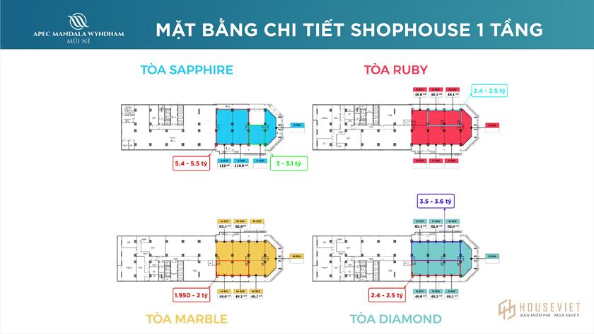 Mặt bằng dự án Apec Mandala Retreats Mũi Né