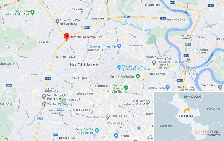 Vị trí nút giao An Sương. Ảnh: Google Maps.