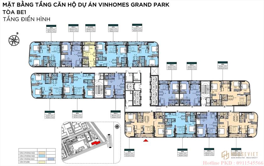 Mặt bằng dự án căn hộ The Beverly – Vinhomes Grand Park