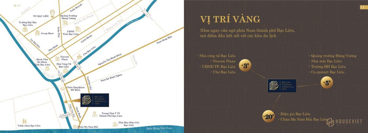 Vị trí dự án Bạc Liêu Riverside Commercial Zone