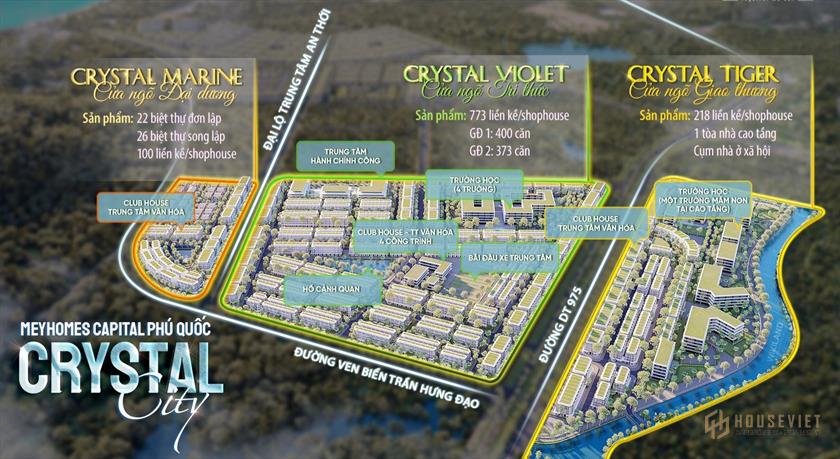 Mặt bằng dự án Crystal City Meyhomes Capital Phú Quốc