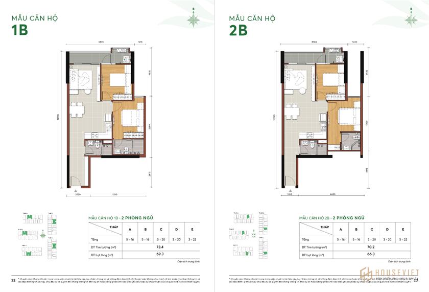 Mặt bằng mẫu căn hộ 2PN MT Eastmark City