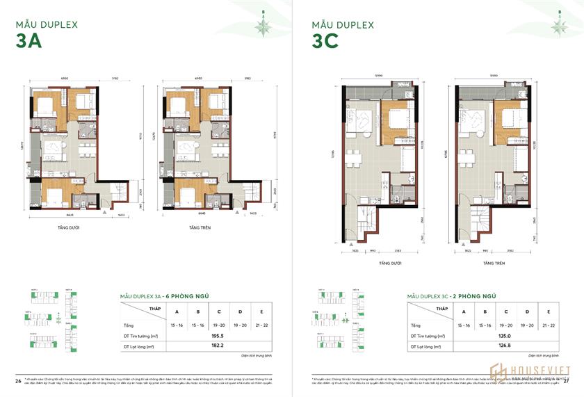 Mặt bằng mẫu căn hộ Duplex 6PN MT Eastmark City