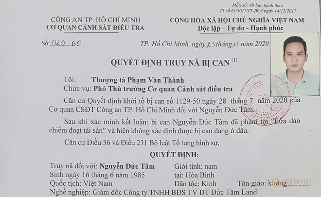 Công an phát lệnh truy nã Nguyễn Đức Tâm