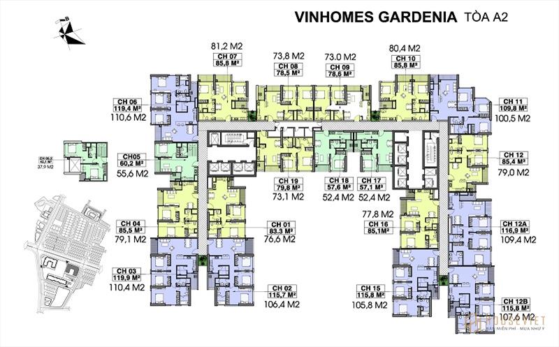 Phân khu dự án Vinhomes Gardenia