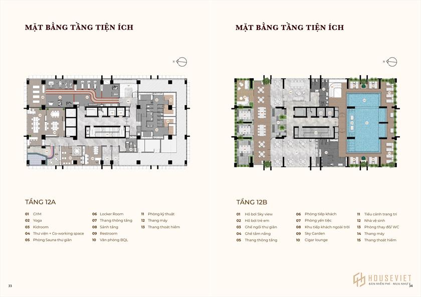 Mặt bằng tầng tiện ích căn hộ kiều by kita