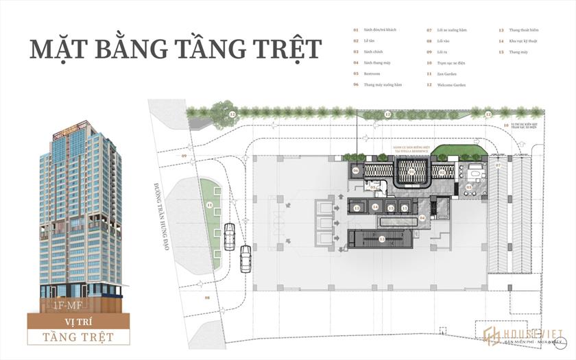 Mặt bằng tầng tiện ích 12B với hồ bơi sky view tại Kiều By Kita