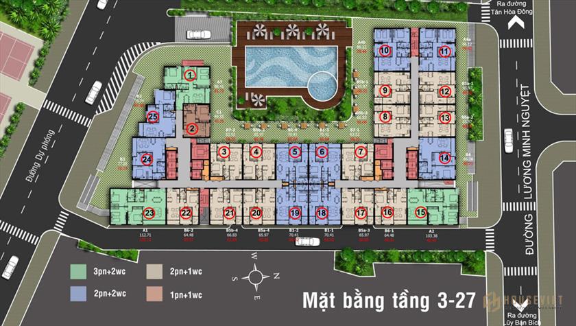 Mặt bằng dự án Carillon 7