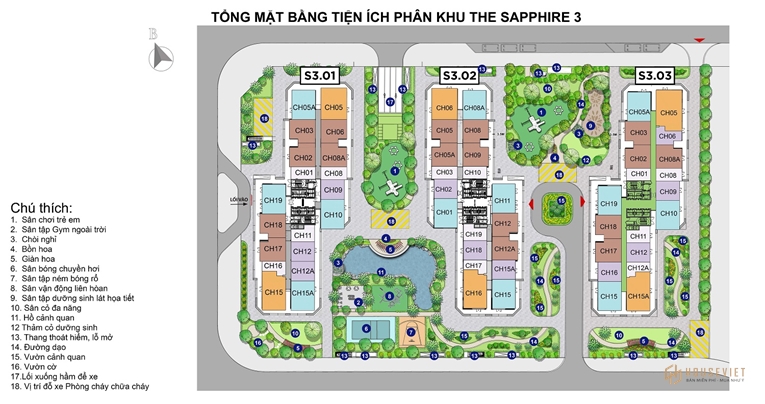 Mặt bằng khu sapphire 3 vinhomes smart city hà nội