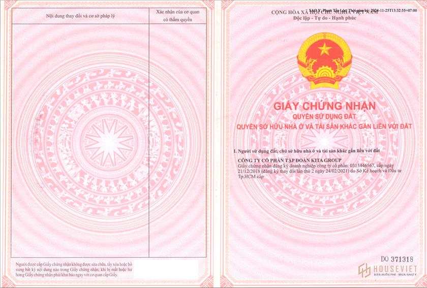 Sổ hồng dự án Kiều By Kita