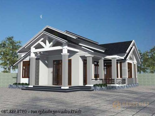 Mẫu biệt thự nhà vườn 1 tầng 3 phòng ngủ diện tích 12x14m