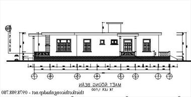 Bản vẽ thiết kế nhà cấp 4 mái bằng diện tích 8,5 x 24,025m