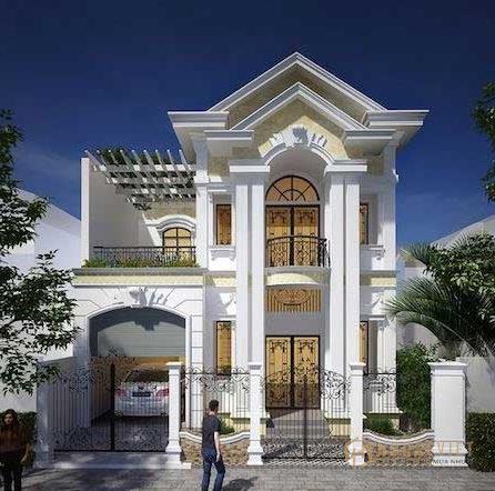 Mẫu nhà ống 2 tầng kiểu Pháp (Luxury và Nguyễn Nga)