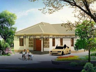 Mẫu thiết kế biệt thự vườn 1 tầng mái thái đẹp 130m2