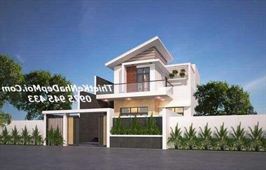 Mẫu biệt thự 2 tầng mái lệch kinh phí xây dựng 2,5 tỷ