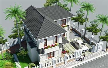 Mẫu biệt thự 2 tầng hình chữ L đẹp (Bạn Không Nên Bỏ Qua)