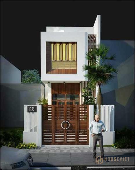Mẫu mặt tiền nhà ống 2 tầng đẹp giá 900 triệu