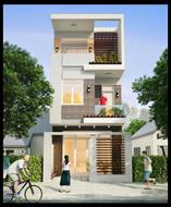 Mẫu nhà phố 2 tầng mái thái 3 phòng ngủ với nội thất sang trọng.