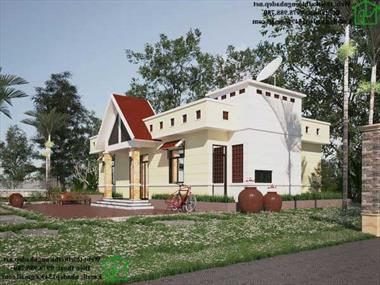 Mẫu nhà 1 tầng kinh phí đầu tư 600 triệu.