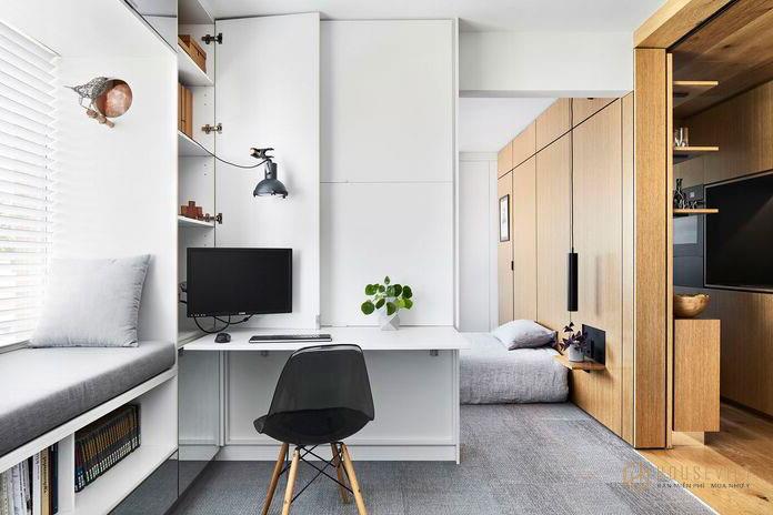 Mẫu căn hộ 65m2 2 phòng ngủ với không gian làm việc linh hoạt