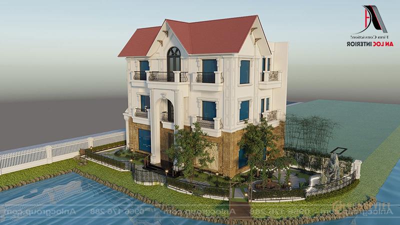 Mẫu thiết kế biệt thự tân cổ điển mái thái 271m2