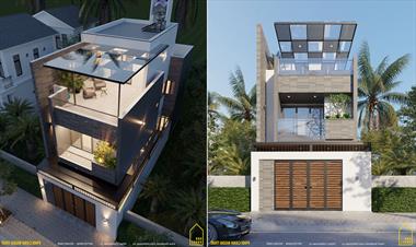 Ngôi nhà hiện đại 2 tầng 1 tum ở Nghệ An vạn người mê