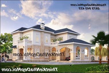 Mẫu biệt thự vườn 2 tầng phong cách châu âu đẹp