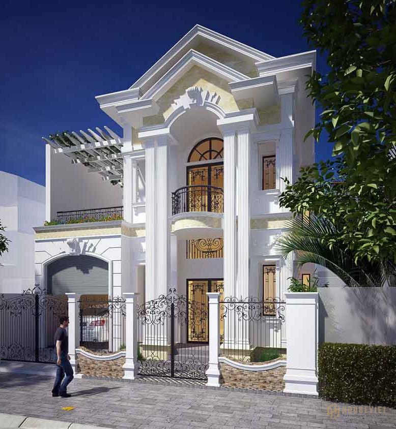 Nhà phố tân cổ điển 2 tầng thiết kế theo phong cách Pháp