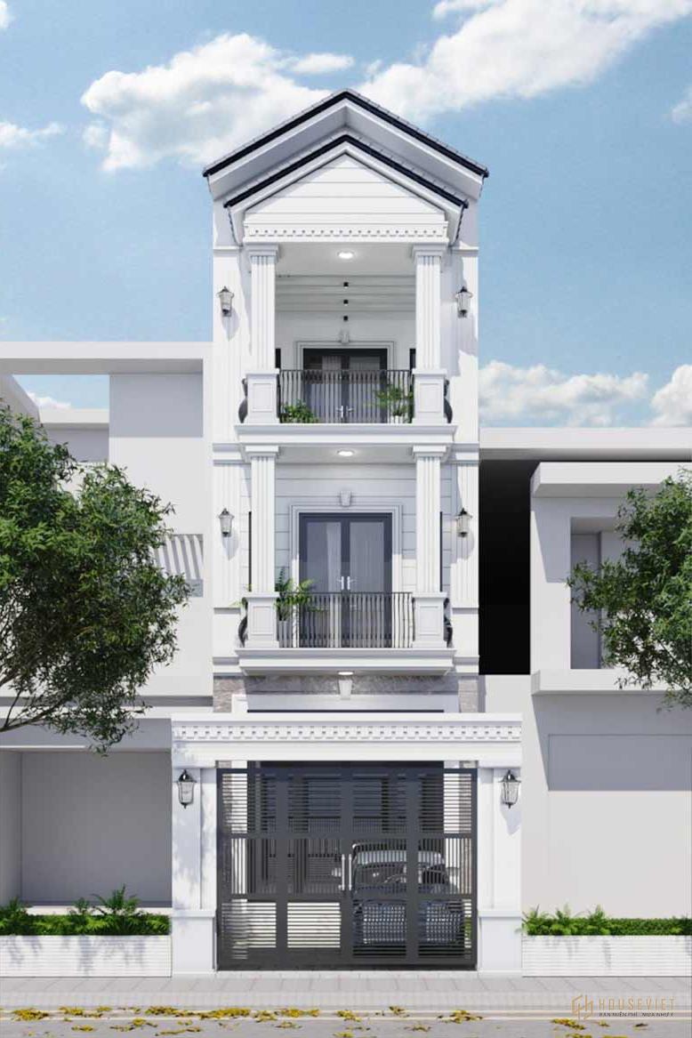 Sự đơn giản nhưng vẫn mang đến sự sang trọng của mẫu nhà phố tân cổ điển đẹp