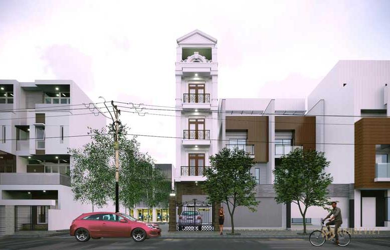 Mẫu nhà phố tân cổ điển 5 tầng phù hợp với gia đình từ 3 thế hệ trở lên