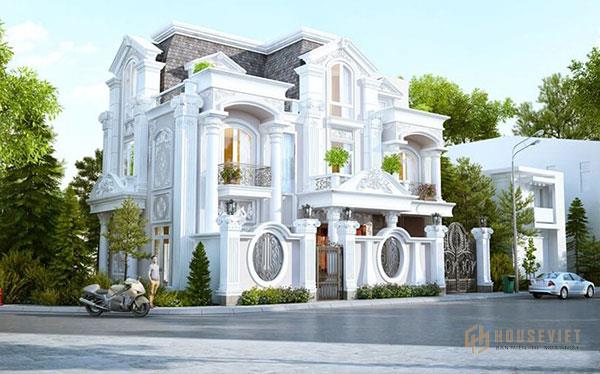 Các mẫu biệt thự cổ điển Pháp và Châu Âu đề cao tính đối xứng trong kiến trúc