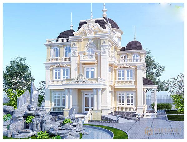 Mẫu biệt thự 3 tầng cổ điển với những đường nét độc đáo, bắt mắt