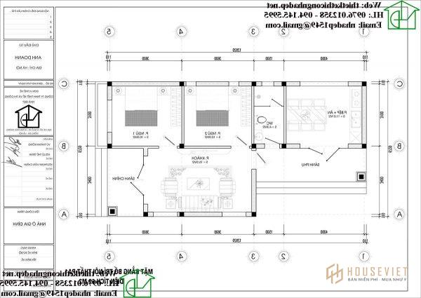 Nhà 2 phòng ngủ phù hợp với gia đình có ít thành viên.