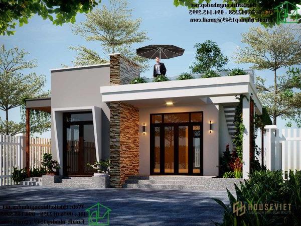 Mẫu nhà cấp 4 8x15m mái bằng đẹp tại Hưng Yên NDNC4100.