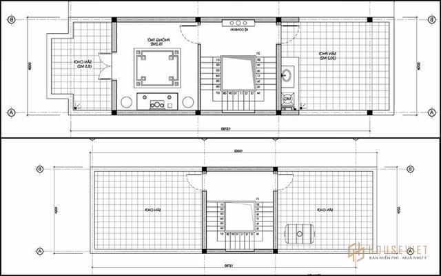 Bản vẽ nhà ống 6 tầng hiện đại 4,5m 