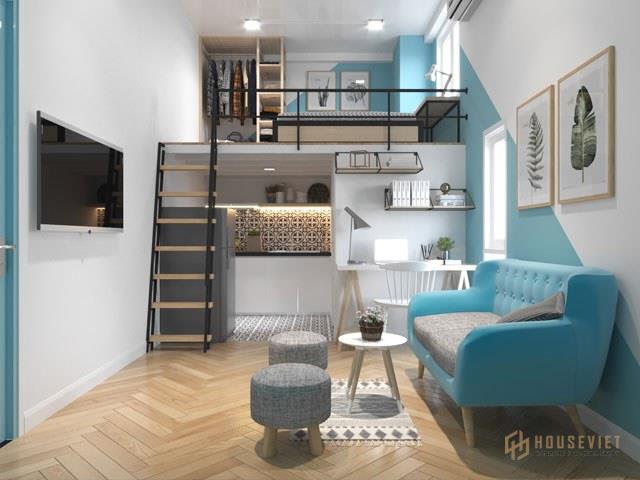 Tông màu khiến căn phòng có vẻ rộng hơn