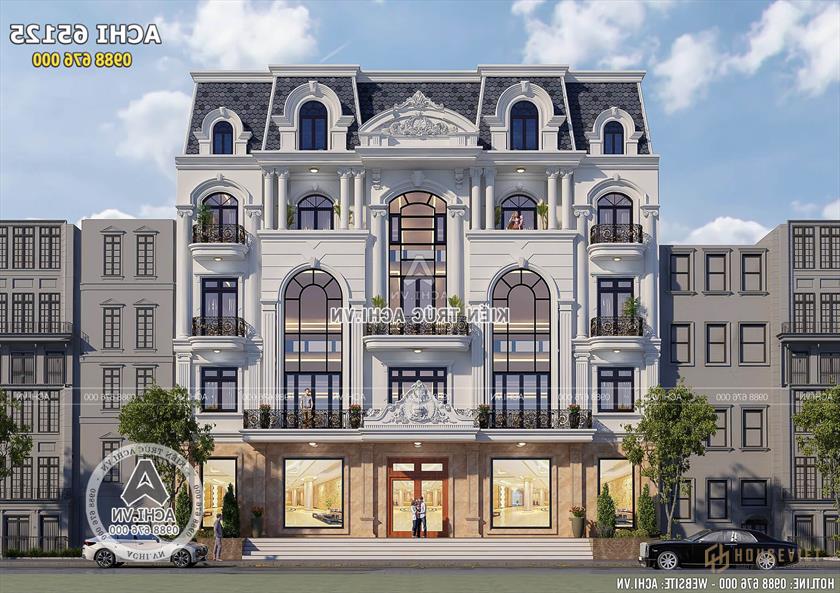 Mặt tiền nhà phố kiến trúc tân cổ điển sang trọng Mặt tiền nhà phố kiến trúc tân cổ điển sang trọng
