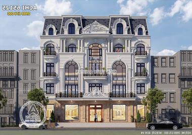 Mẫu thiết kế nhà phố để ở kết hợp kinh doanh mặt tiền 20m - ACHI 65125