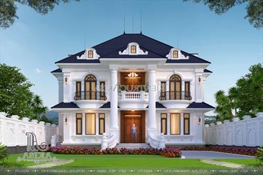Mẫu biệt thự tân cổ điển 2 tầng 5 phòng ngủ (CĐT: Anh Minh - Quảng Trị) BT22494