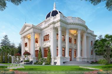 Mẫu biệt thự lâu đài Pháp 2 tầng duyên dáng (TGĐ: Anh Hiếu - Ứng Hòa) BT22406